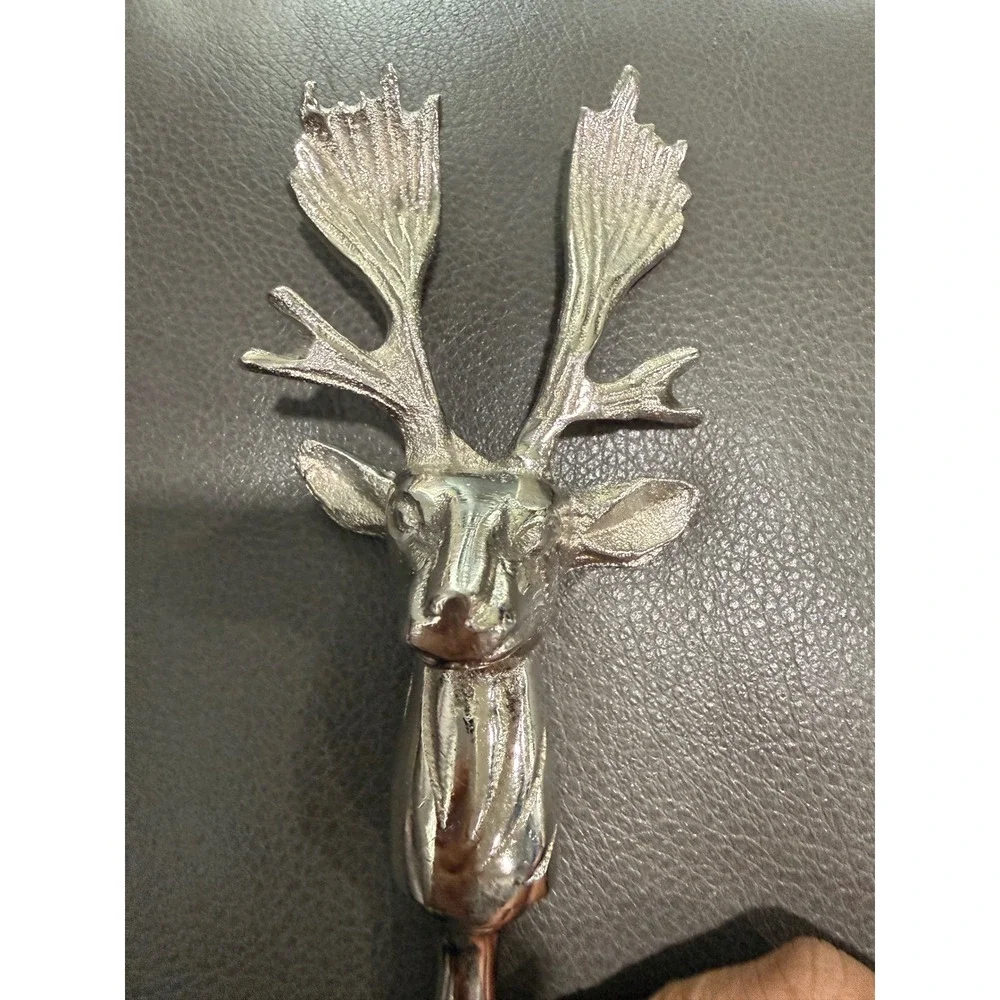 Silver Stag Head‎ Bottle Opener Metal Deer Antler Barware Rustic Lodge Decor